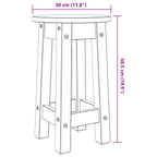 Taburetes altos de cocina 2 uds madera maciza de pino