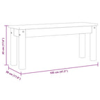 Banco de comedor PANAMA madera maciza de pino 105x30x45 cm