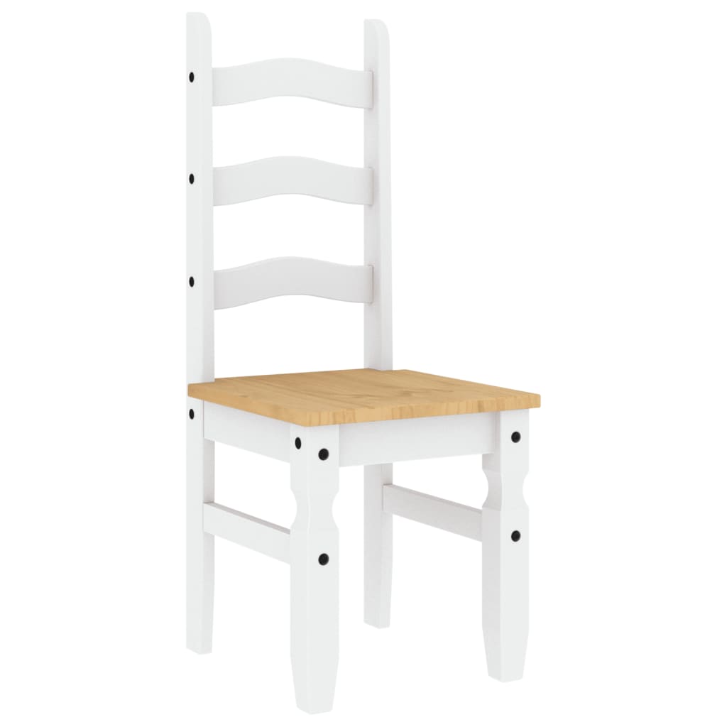 Sillas de comedor Corona 2 uds madera pino blanco 42x47x107 cm