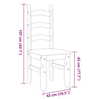 Sillas de comedor Corona 2 uds madera pino blanco 42x47x107 cm