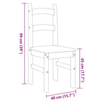 Sillas de comedor 2 uds madera maciza de pino 40x46x99 cm