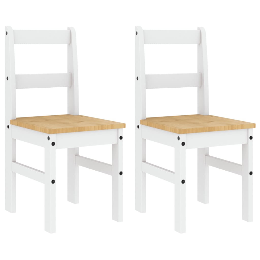 Sillas de comedor PANAMA 2 uds madera pino blanco 40x46x90 cm