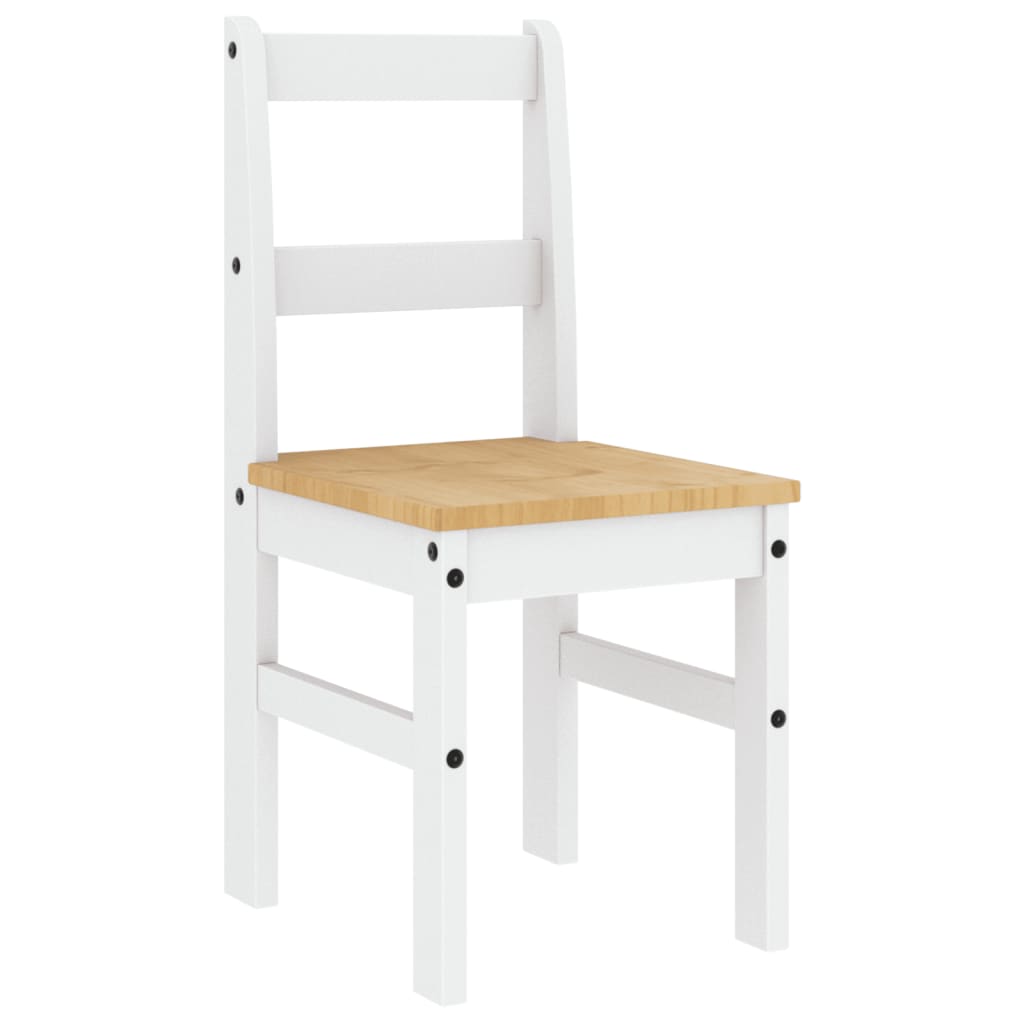 Sillas de comedor PANAMA 2 uds madera pino blanco 40x46x90 cm
