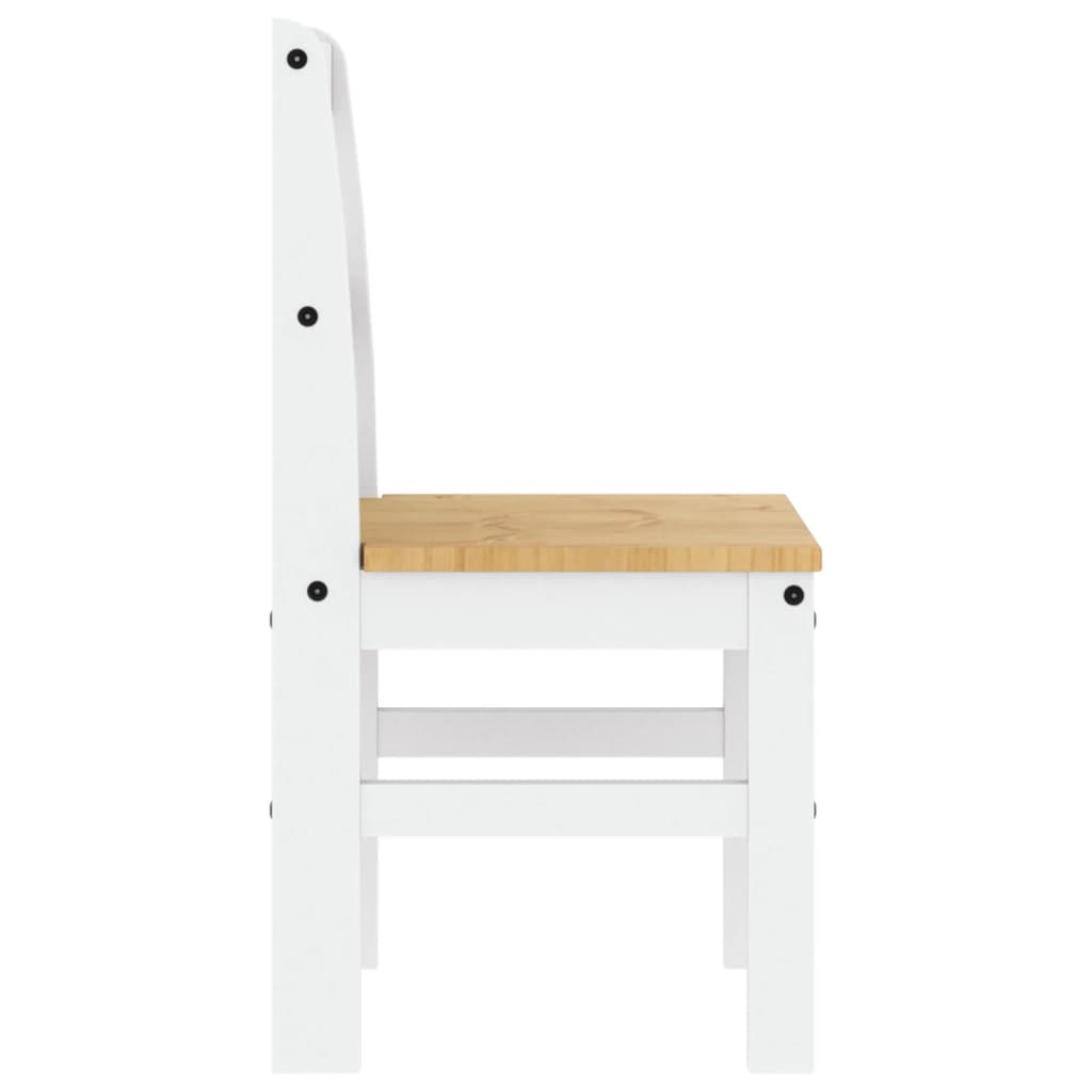 Sillas de comedor PANAMA 2 uds madera pino blanco 40x46x90 cm