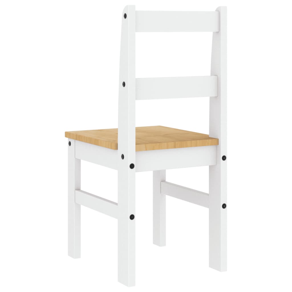 Sillas de comedor PANAMA 2 uds madera pino blanco 40x46x90 cm