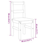 Sillas de comedor PANAMA 2 uds madera pino blanco 40x46x90 cm