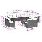 Set sofás de jardín con cojines 13 pzas ratán sintético beige