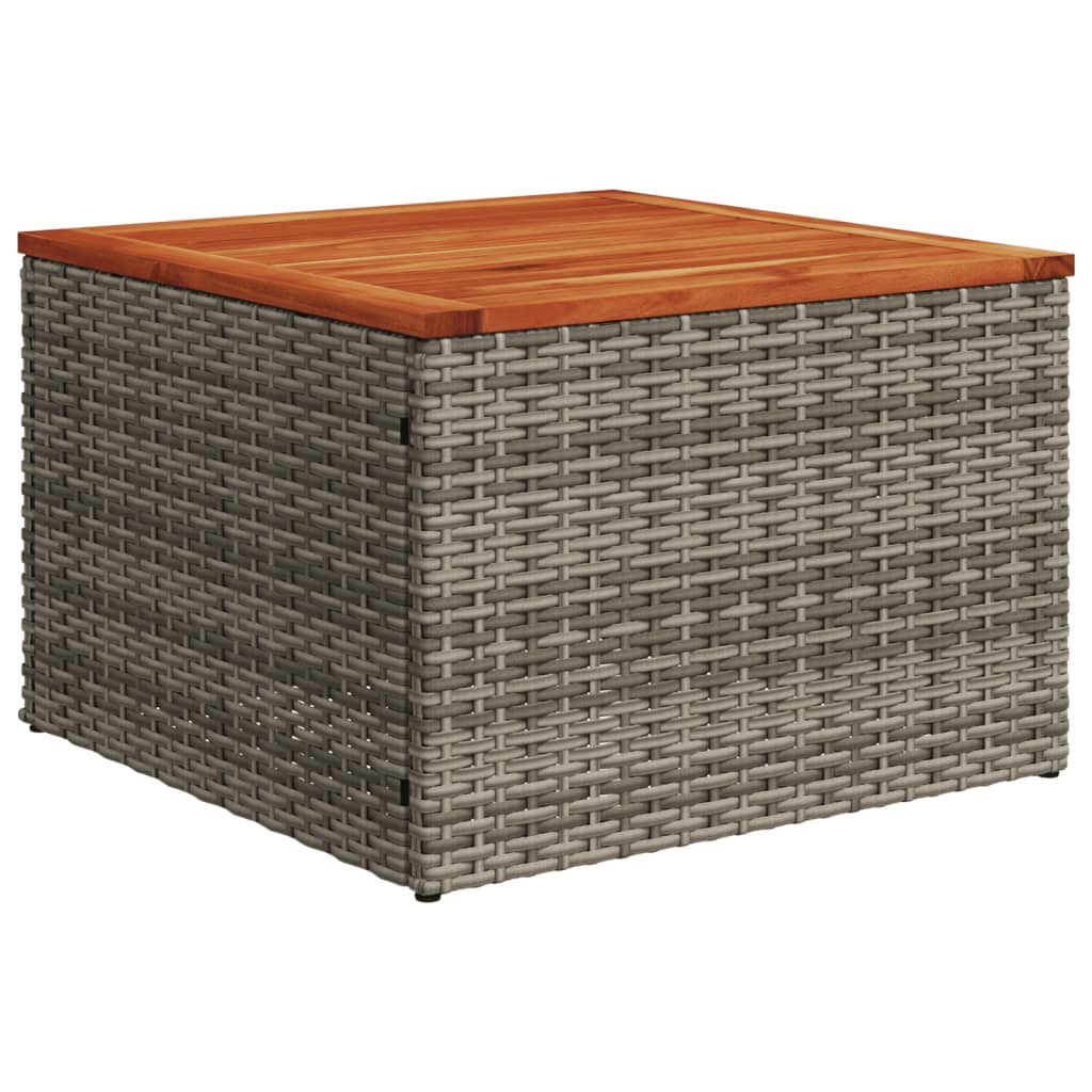Set de sofás de jardín 4 pzas y cojines ratán sintético gris