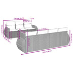 Set de sofás de jardín 8 pzas y cojines ratán sintético gris