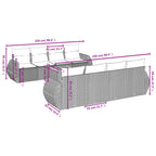Set de muebles de jardín 9 pzas y cojines ratán sintético gris