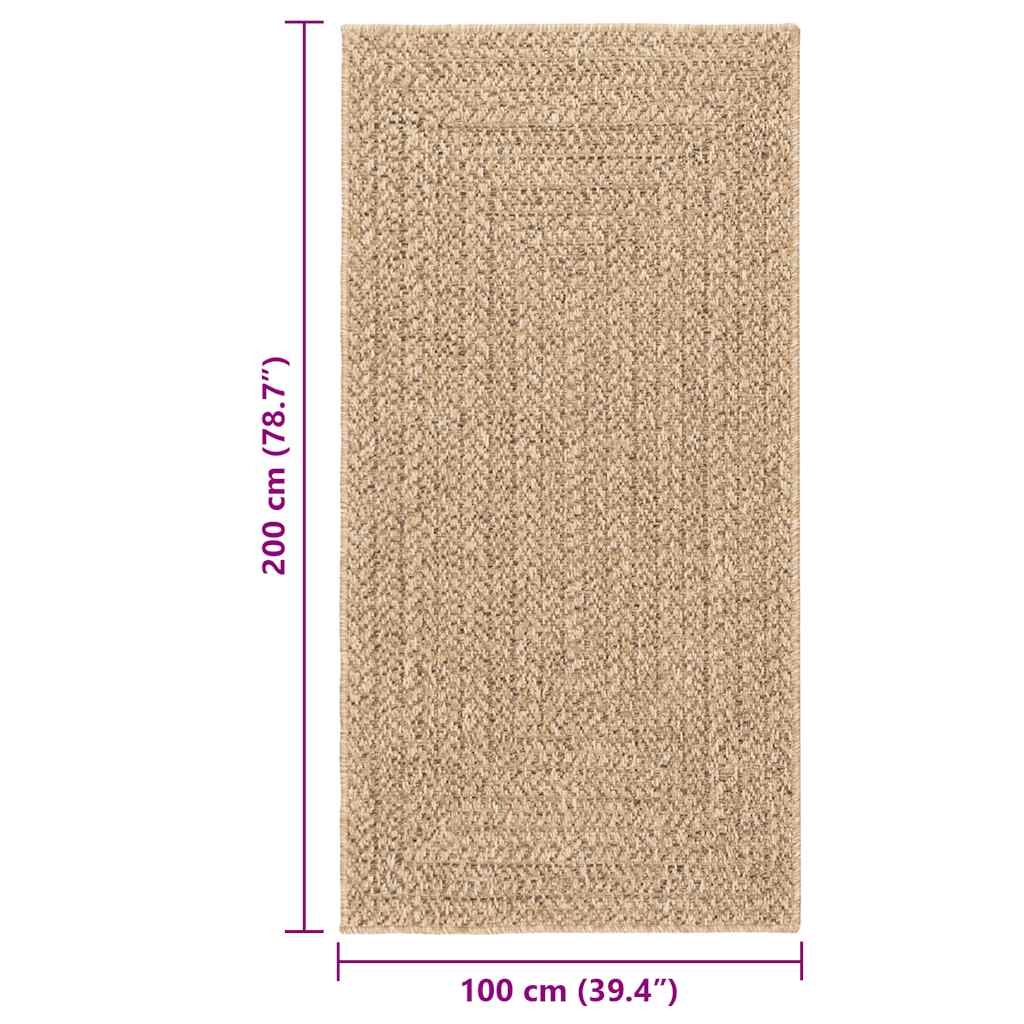 Alfombra ZIZUR apariencia de yute interior exterior 100x200 cm