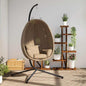 Silla colgante huevo con soporte ratán y acero antracita