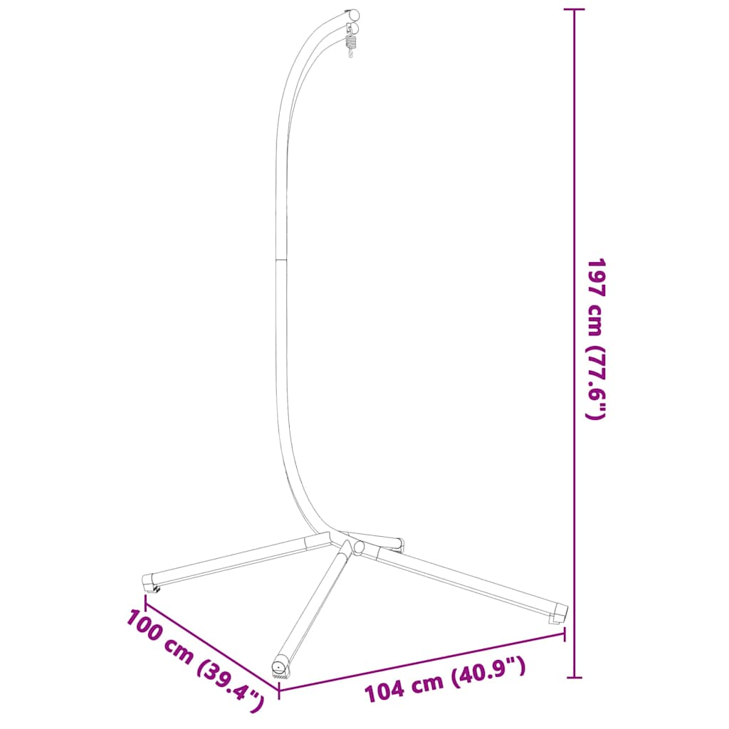 Silla colgante tipo huevo sin cesta, acero antracita