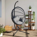 Silla colgante tipo huevo sin cesta, acero antracita