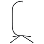Soporte de silla colgante huevo sin cesta acero negro