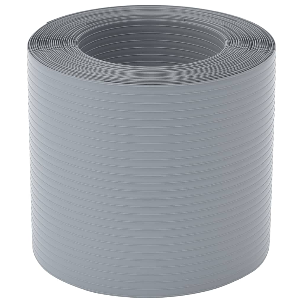 Pantallas privacidad jardín 10 uds PVC gris 252,5x19 cm