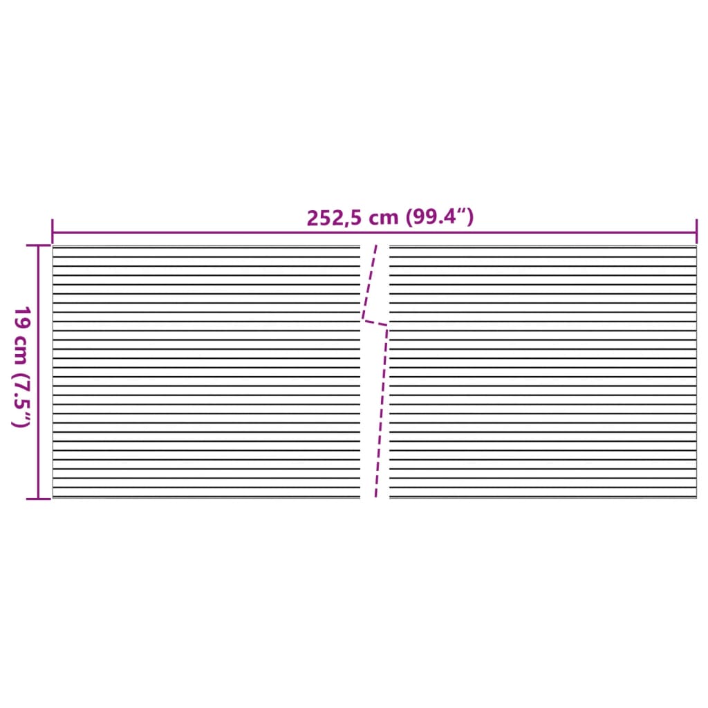 Pantallas privacidad jardín 10 uds PVC gris 252,5x19 cm