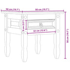 Mesa auxiliar Corona madera maciza de pino 50x50x50 cm