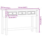 Mesa consola "Corona" 114x34,5x73 cm Madera maciza de pino
