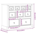 Cómoda cajonera Corona madera maciza de pino 101x45x82 cm