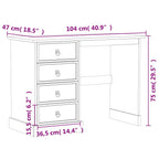 Tocador Corona madera maciza de pino 104x47x75 cm