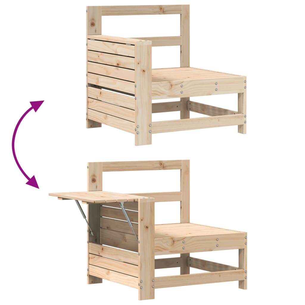 Juego de sofás de jardín 5 piezas madera maciza de pino