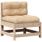 Muebles de jardín 8 pzas y cojines madera maciza pino