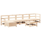 Juego de muebles de jardín 7 piezas madera maciza de pino