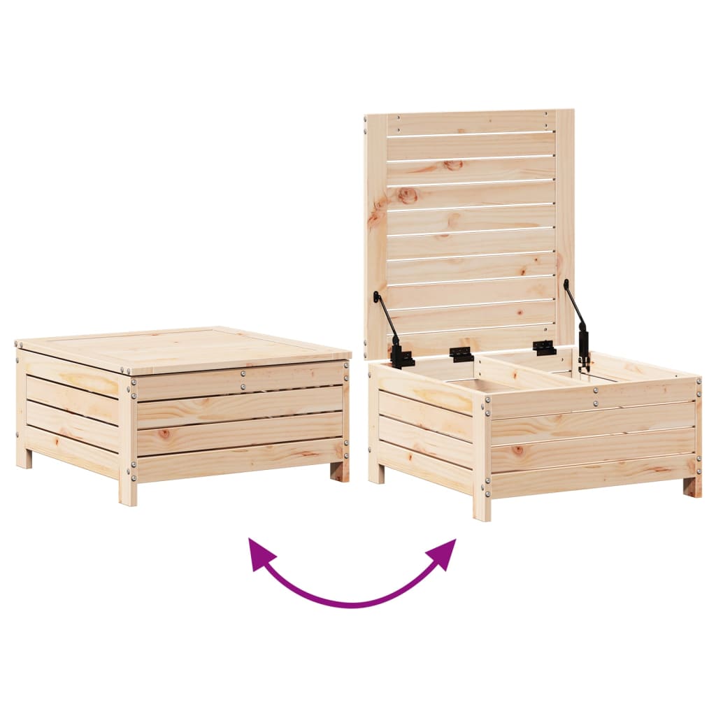 Juego de muebles de jardín 7 piezas madera maciza de pino
