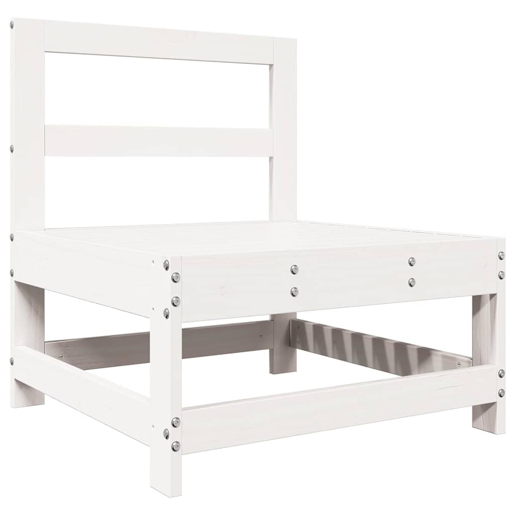 Juego de muebles de jardín 7 pzas madera maciza de pino blanco