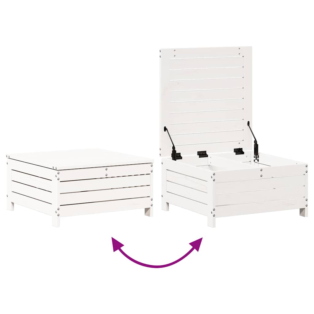 Juego de muebles de jardín 7 pzas madera maciza de pino blanco
