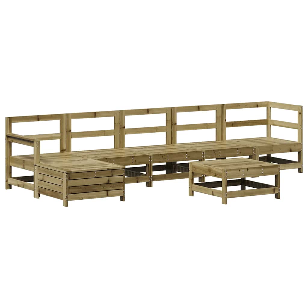 Juego de muebles de jardín 7 pzas madera de pino impregnada