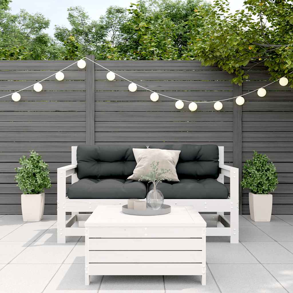 Set de muebles de jardín 3 pzas con cojines madera pino blanco