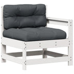 Set de muebles de jardín 3 pzas con cojines madera pino blanco
