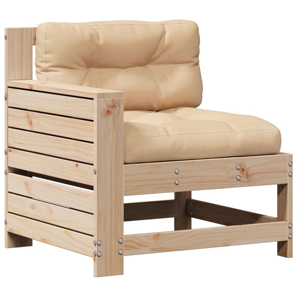 Juego de muebles de jardín 4 pzas y cojines madera maciza pino