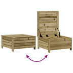 Juego de muebles jardín 4 pzas y cojines madera pino impregnada