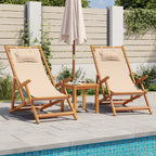 Sillas de playa plegables 2 uds tela madera maciza azul blanco