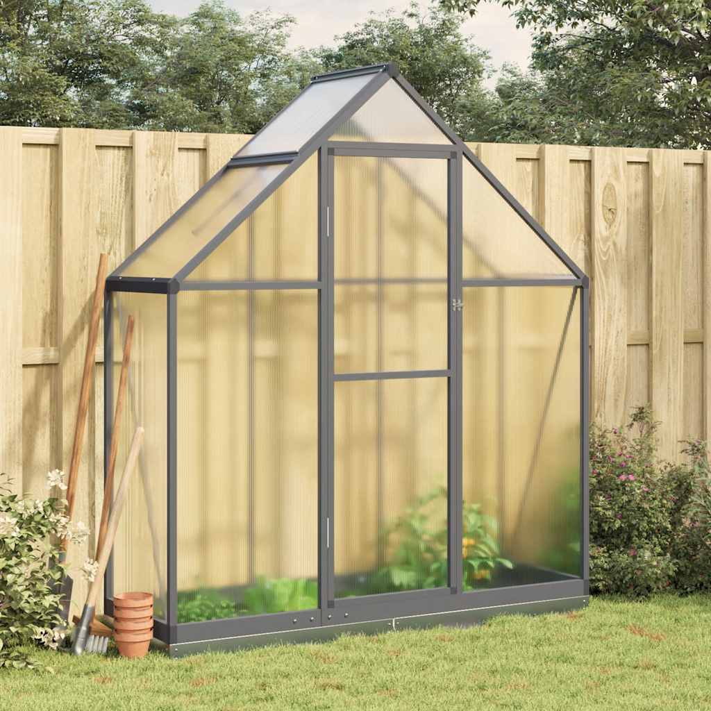 Greenhouse with anthracite aluminum base frame 169x114x195 cm