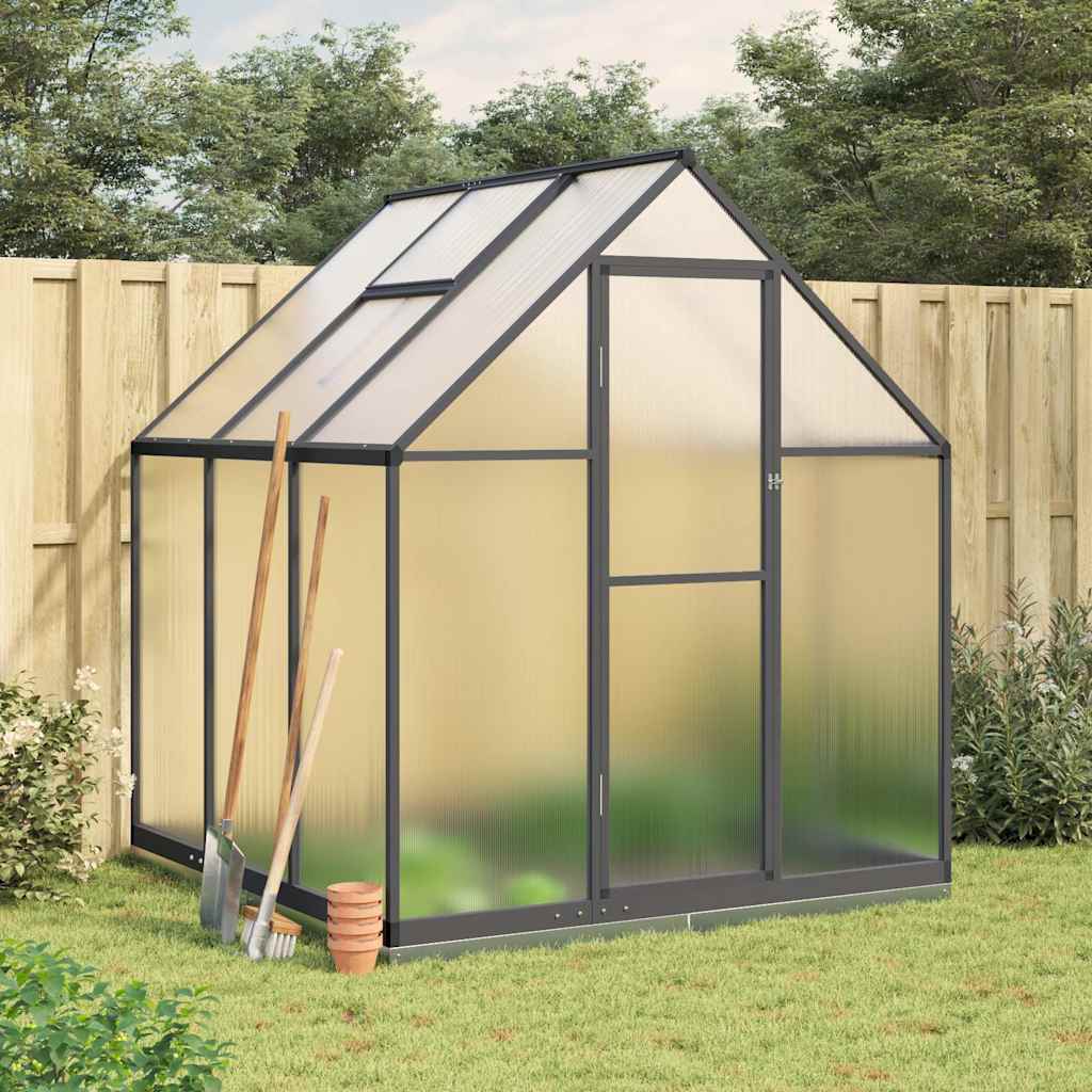 Greenhouse with anthracite aluminum base frame 169x114x195 cm