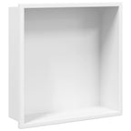 Hornacina ducha acero inoxidable blanco mate 32x32x9 cm