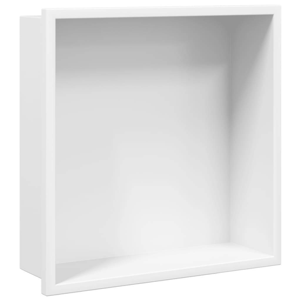 Hornacina ducha acero inoxidable blanco mate 32x32x9 cm