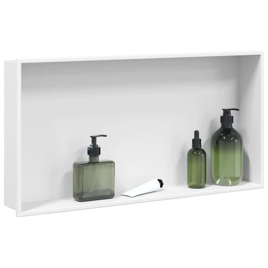 Hornacina ducha acero inoxidable blanco mate 32x32x9 cm
