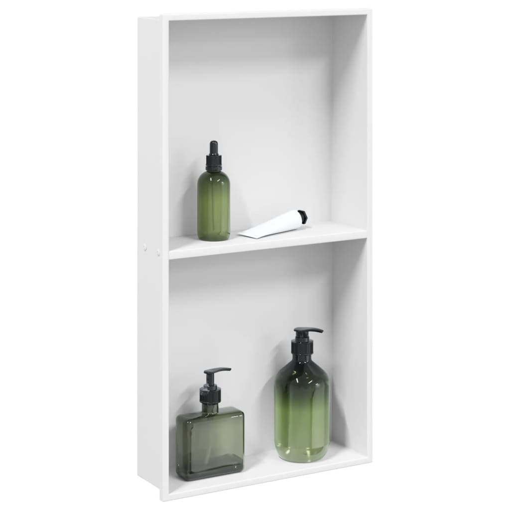 Hornacina ducha acero inoxidable blanco mate 32x32x9 cm