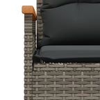 Garden bench with cushions gray synthetic rattan 116x62.5x74 cm