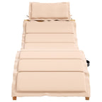Tumbonas con cojines 2 uds madera maciza de acacia beige