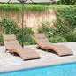 Tumbonas con cojines 2 uds madera maciza de acacia beige