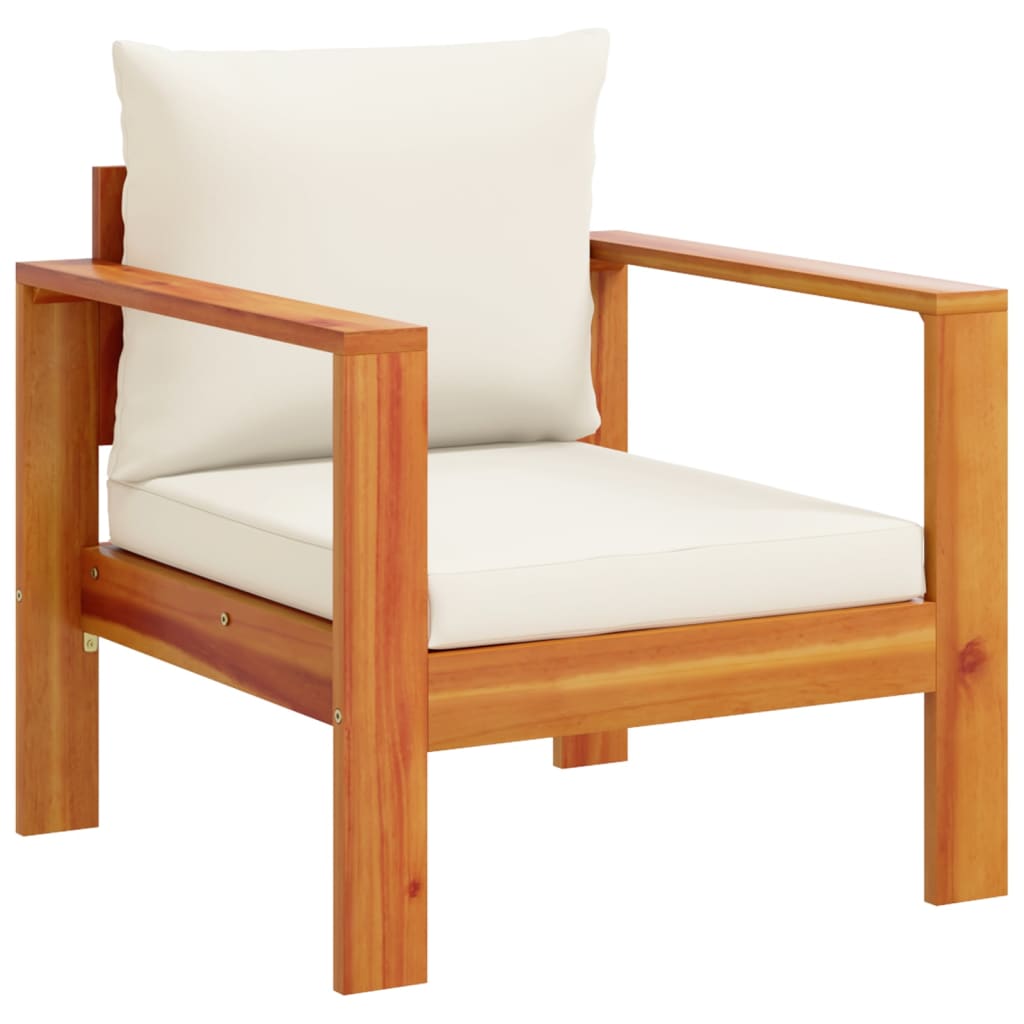 Set sofás de jardín con cojines 4 pzas madera maciza de acacia