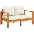 Set sofás de jardín con cojines 4 pzas madera maciza de acacia