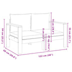 Set sofás de jardín con cojines 4 pzas madera maciza de acacia
