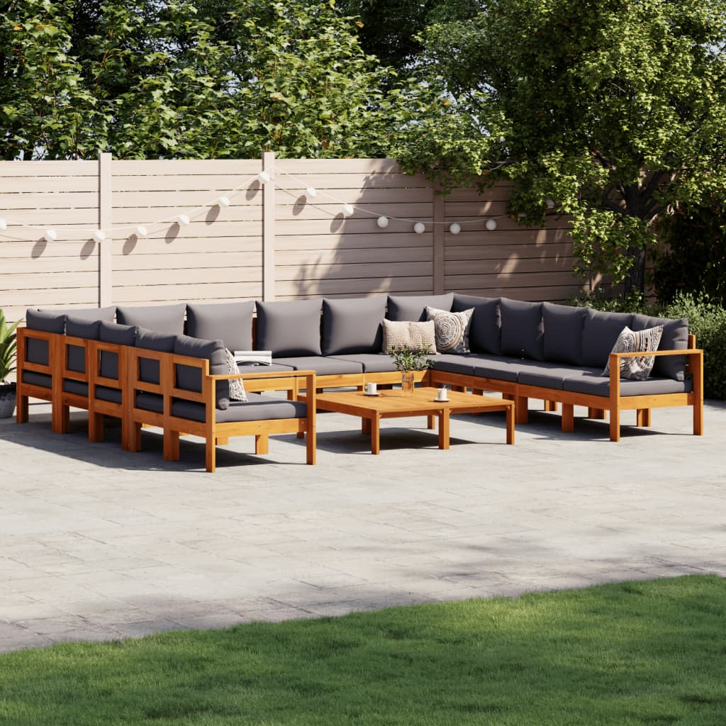 Set de sofás de jardín 9 pzas y cojines ratán sintético marrón